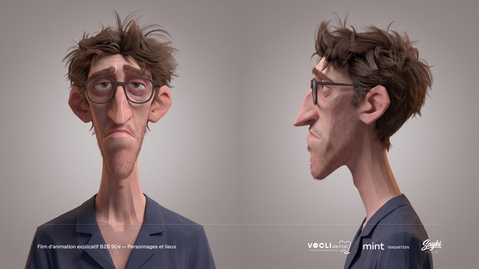 Pierre, gros plan du visage de face et de profil